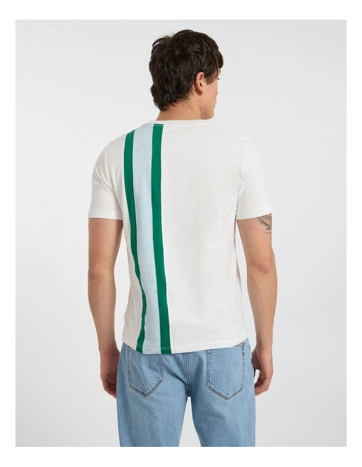 Riccardo Applique Stripe Tee in White image 4
