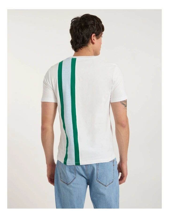 Riccardo Applique Stripe Tee in White image 4