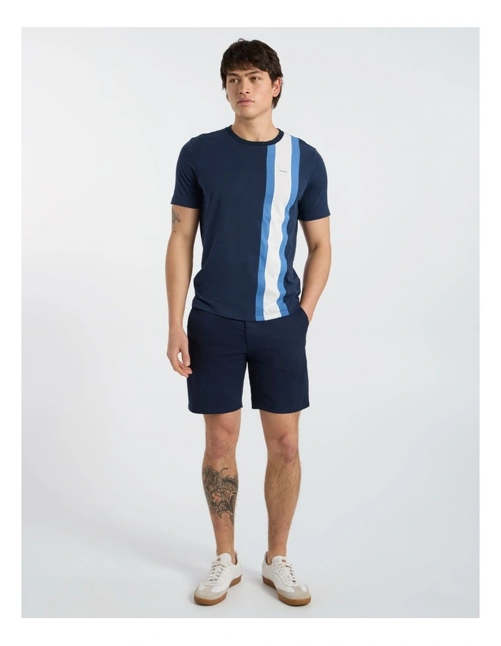 Riccardo Applique Stripe Tee in Navy image 2