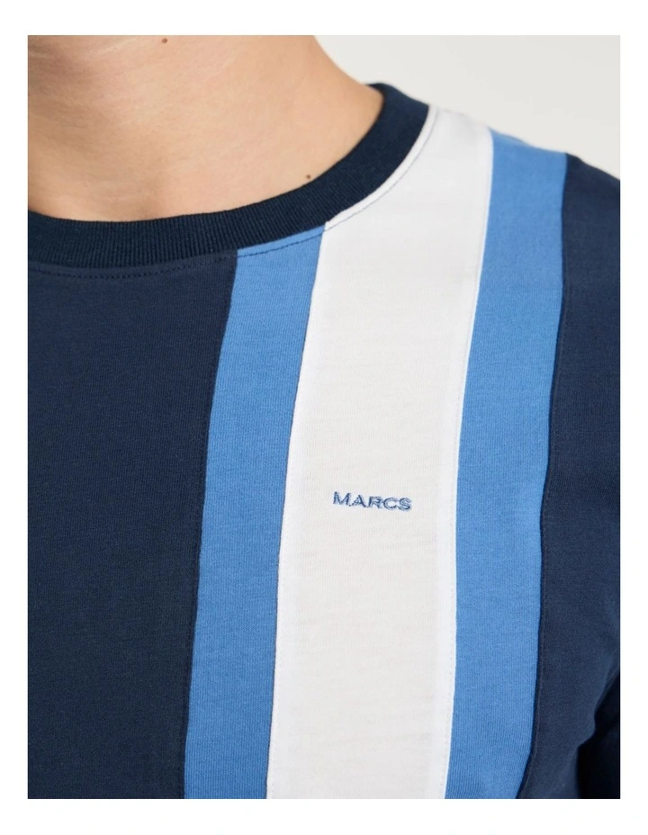 Riccardo Applique Stripe Tee in Navy image 3