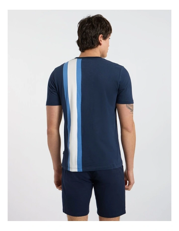 Riccardo Applique Stripe Tee in Navy image 4