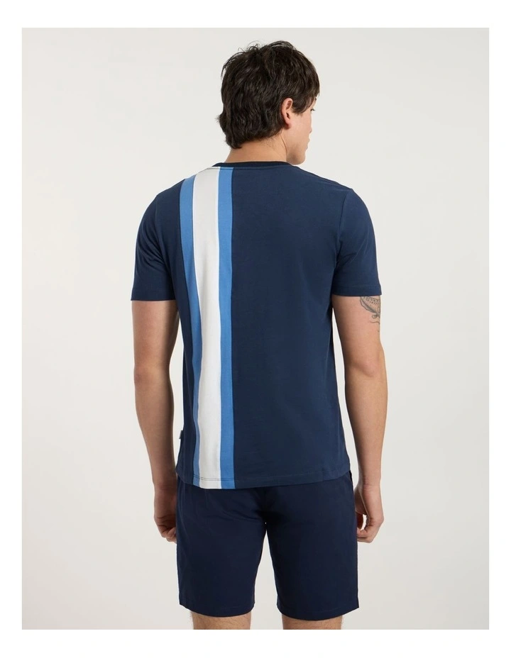 Riccardo Applique Stripe Tee in Navy image 4