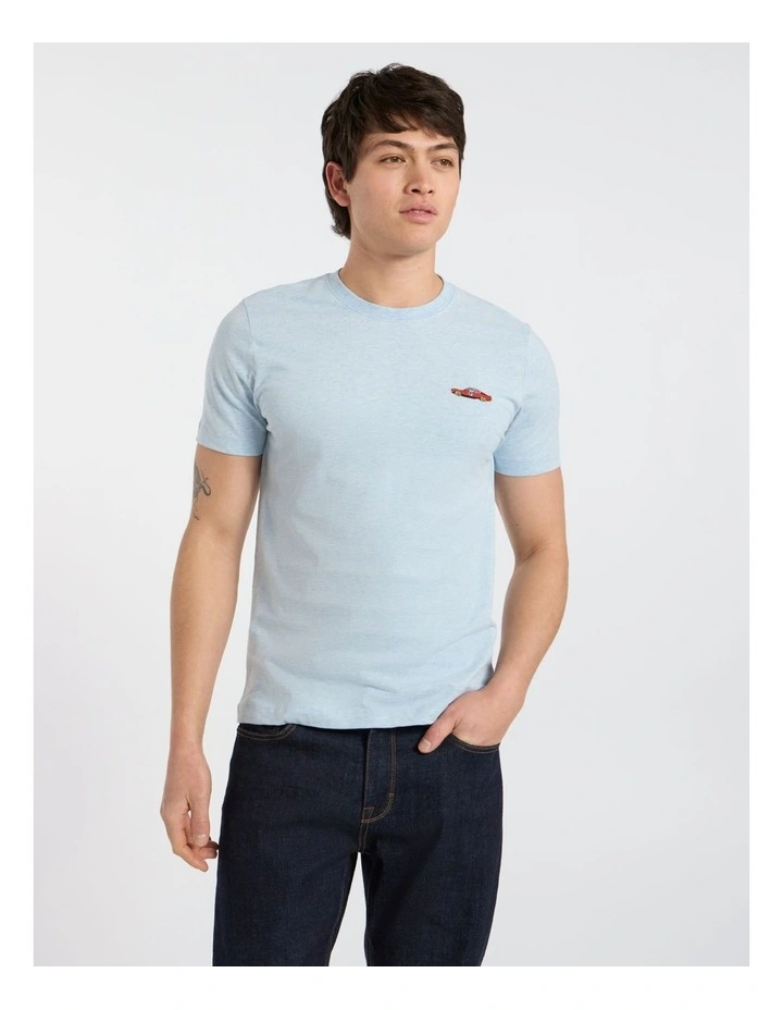 Shift Happens Tee in Sky Melange image 1