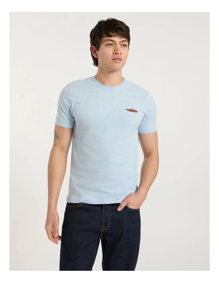 Shift Happens Tee in Sky Melange image 2