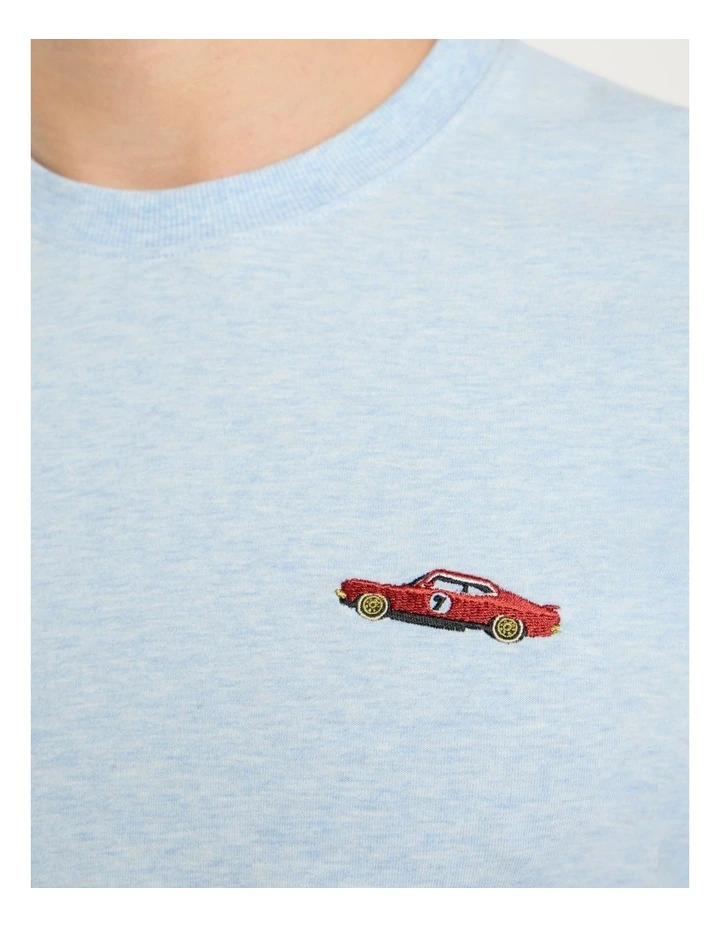 Shift Happens Tee in Sky Melange image 3