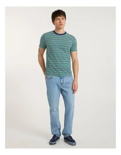 Silverstone Stripe Tee in Green Stripe