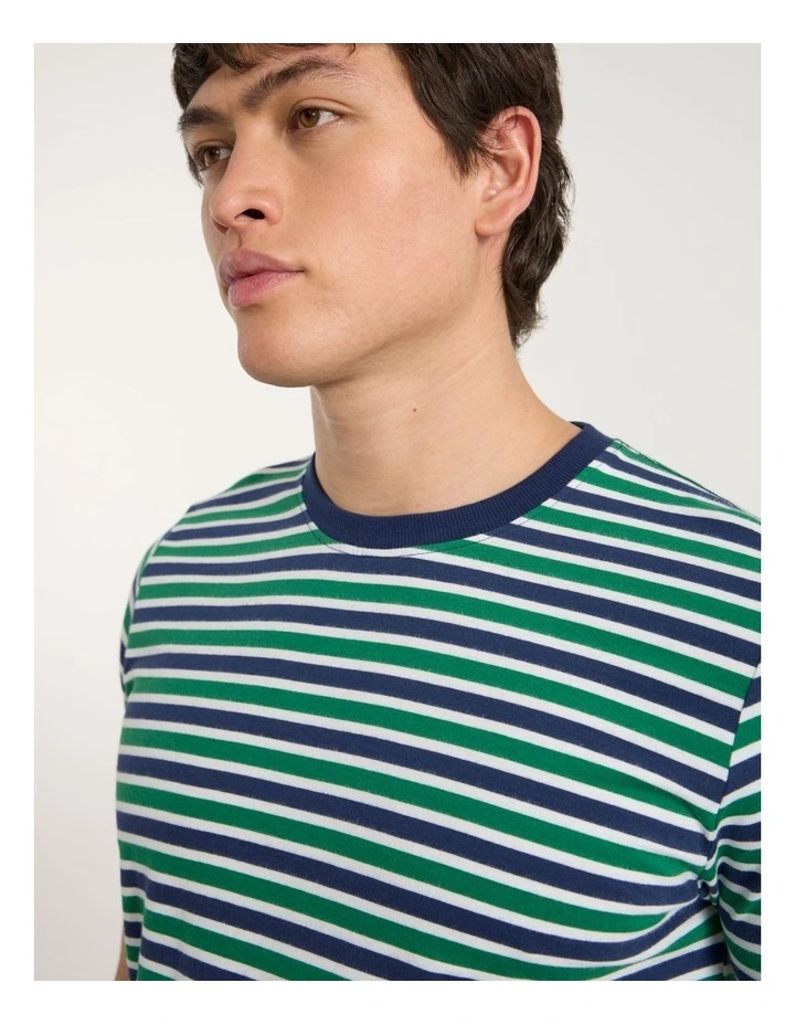 Silverstone Stripe Tee in Green Stripe image 3