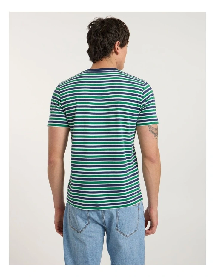 Silverstone Stripe Tee in Green Stripe image 4