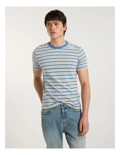 Silverstone Stripe Tee in Blue Stripe