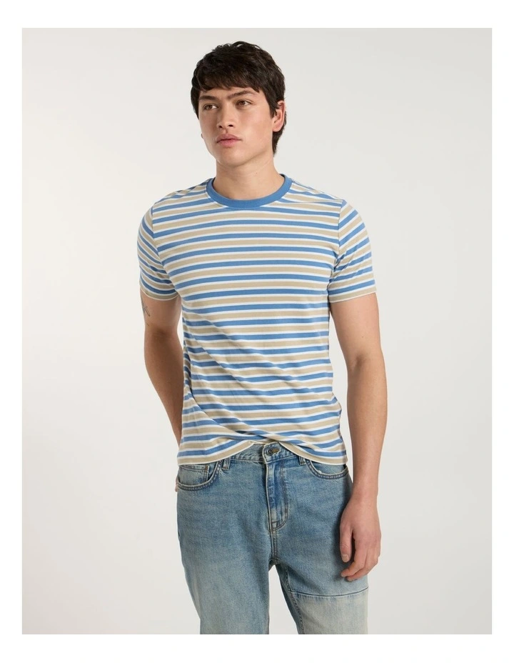 Silverstone Stripe Tee in Blue Stripe image 1