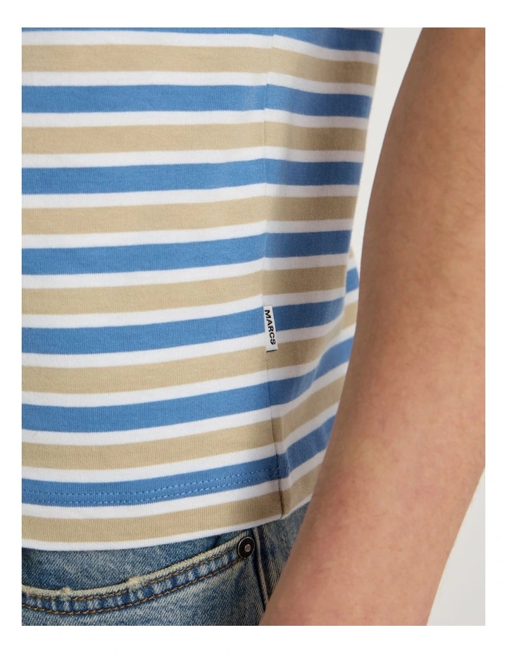 Silverstone Stripe Tee in Blue Stripe image 3