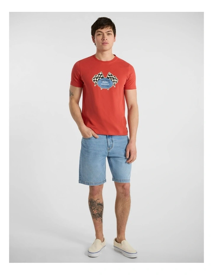 Racing Tee in Red Apple image 2