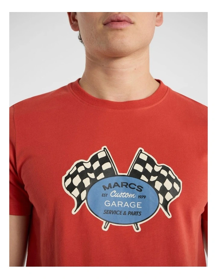Racing Tee in Red Apple image 4