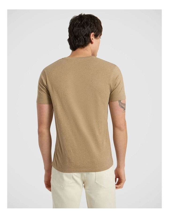 Marle Arnie V Neck Tee in Latte image 3
