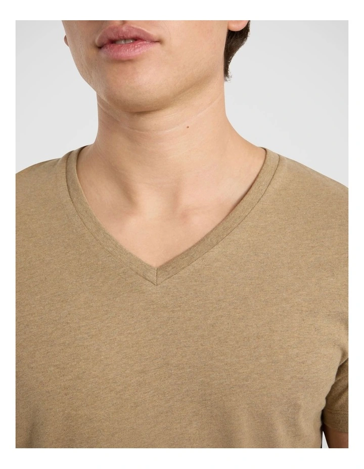 Marle Arnie V Neck Tee in Latte image 4