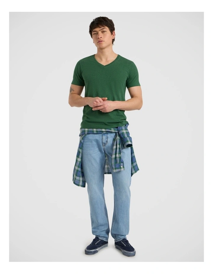 Marle Arnie V Neck Tee in Racing Green image 2
