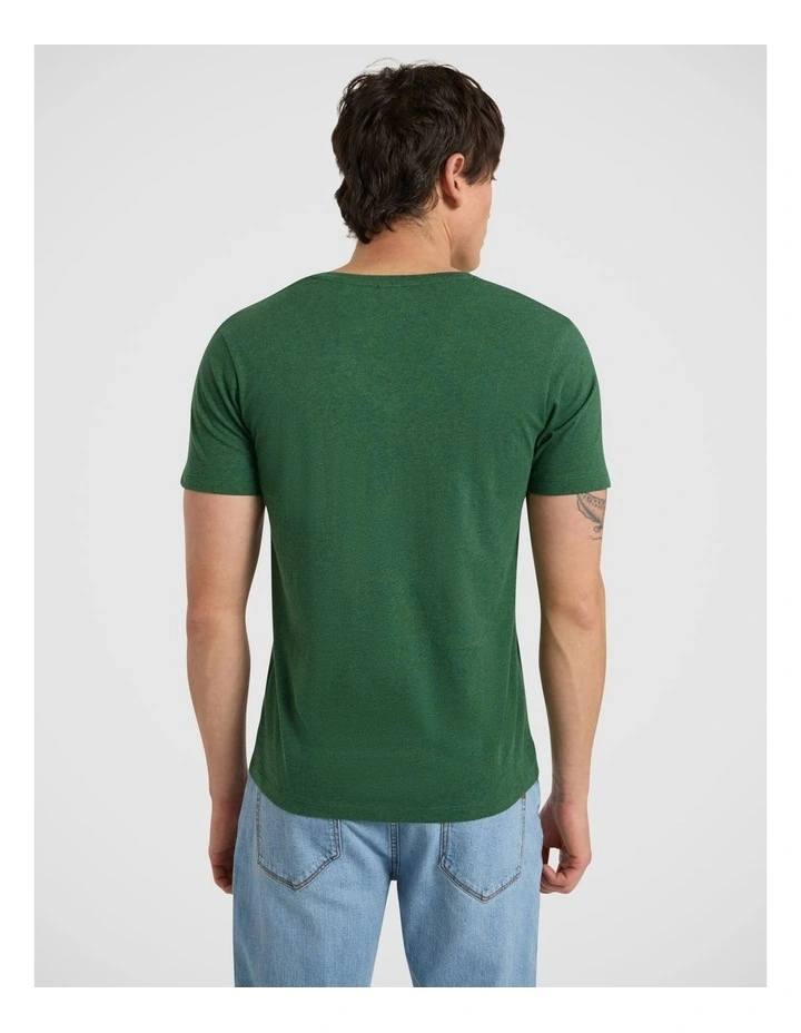 Marle Arnie V Neck Tee in Racing Green image 3