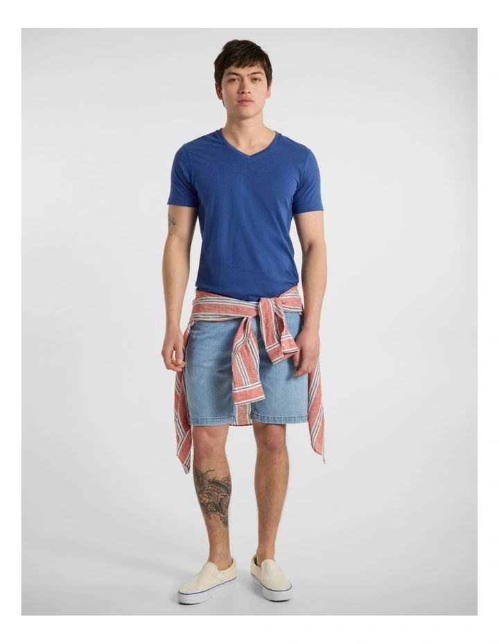 Marle Arnie V Neck in Navy Marle image 2