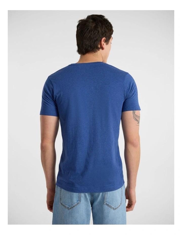 Marle Arnie V Neck in Navy Marle image 3