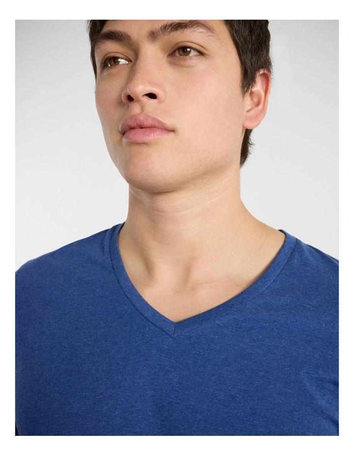 Marle Arnie V Neck in Navy Marle image 4