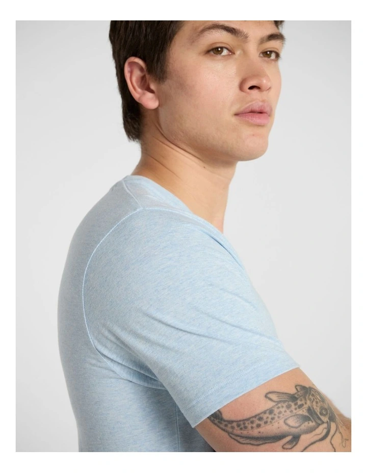 Marle Arnie V Neck in Light Blue Marle image 4