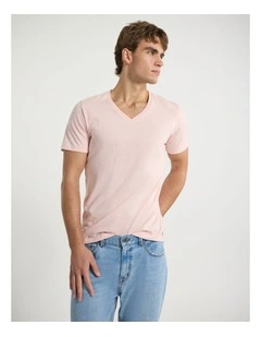 Marle Arnie V Neck Tee in Pale Pink