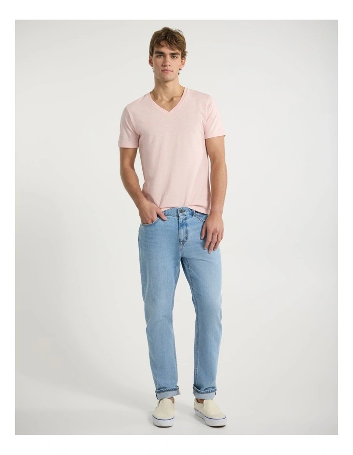 Marle Arnie V Neck Tee in Pale Pink image 2