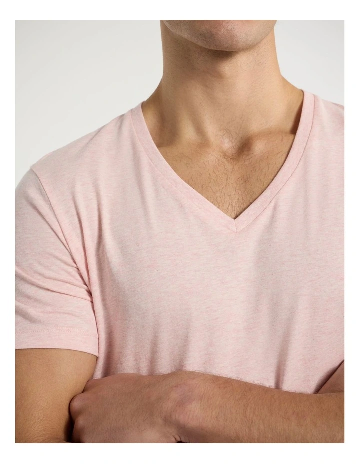 Marle Arnie V Neck Tee in Pale Pink image 4