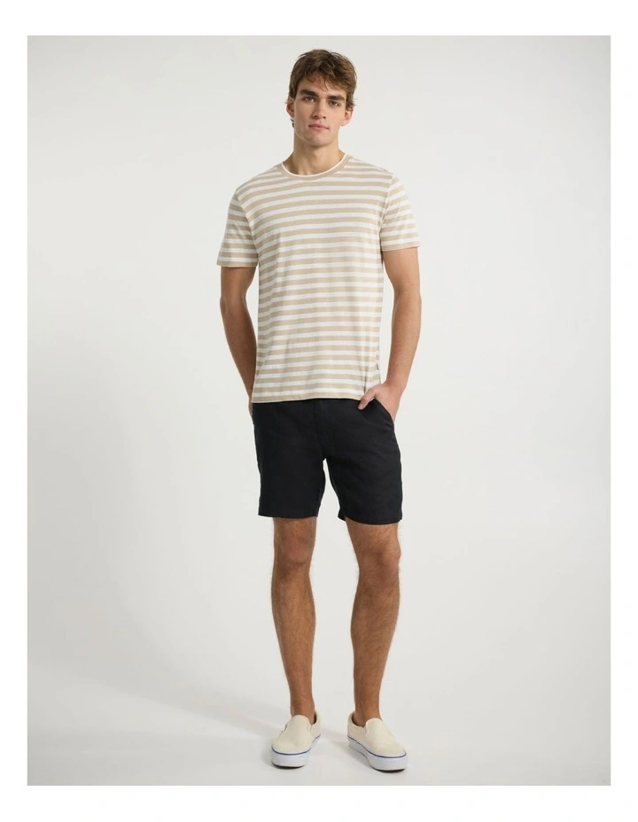 Justin Stripe Tee in Latte Stripe image 2
