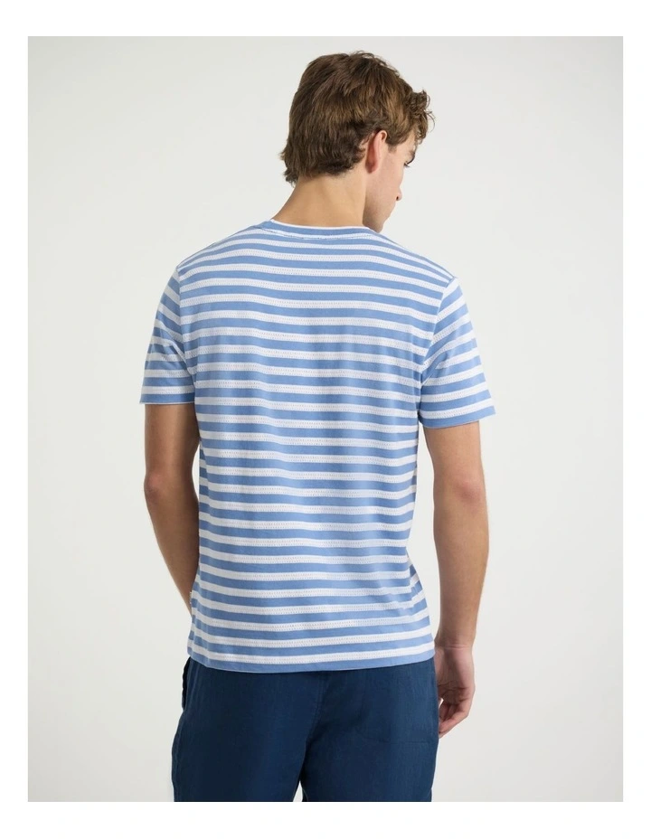 Justin Stripe Tee in Blue Stripe image 3