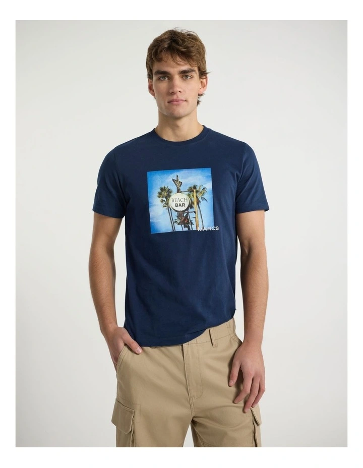Bar Bar Bar Tee in Navy image 1