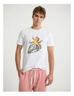Surf And Tie Tee in White