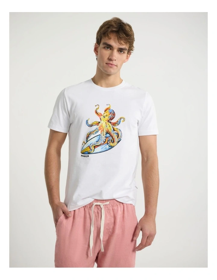 Surf And Tie Tee in White image 1