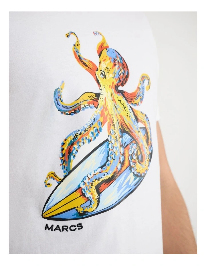 Surf And Tie Tee in White image 4