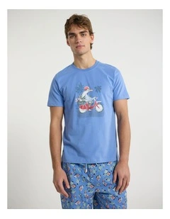 Something Bike You Tee in Light Cobalt