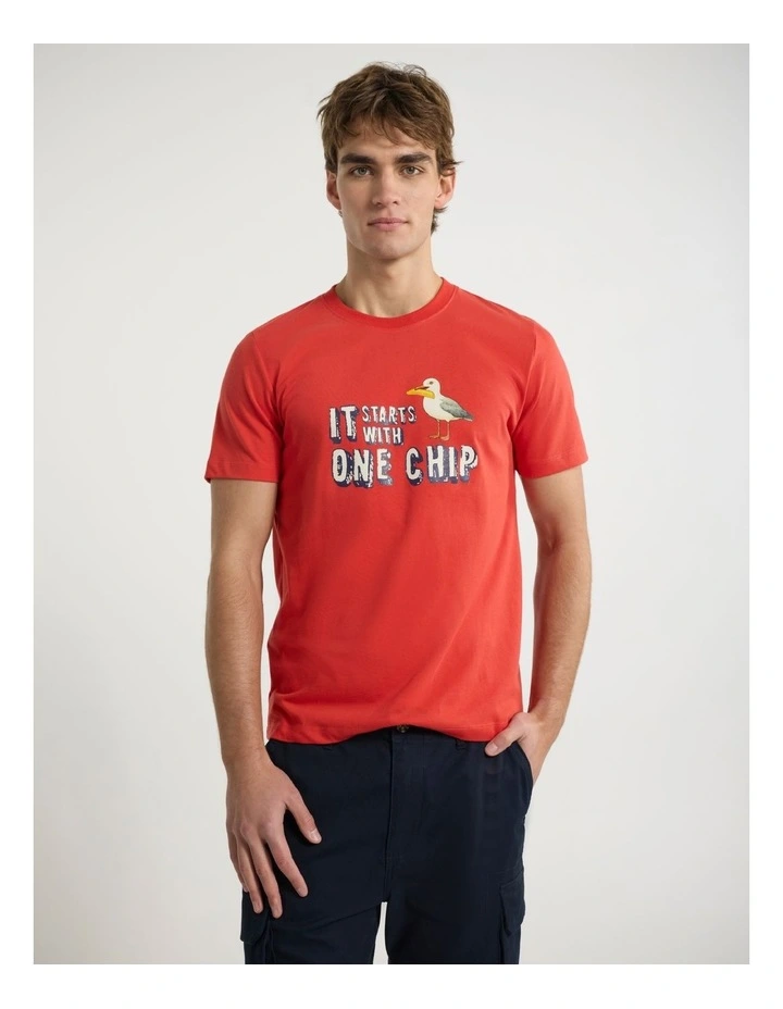 Fly Me A River Tee in Candy Red image 1