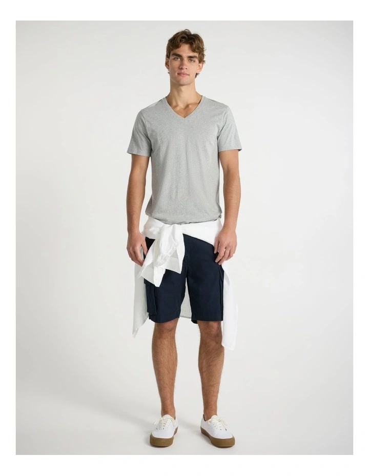 Marle Arnie V Neck Tee in Grey Marle image 2