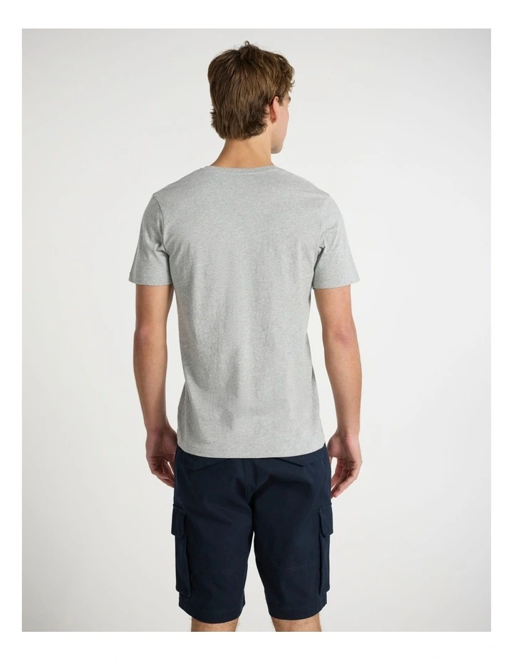 Marle Arnie V Neck Tee in Grey Marle image 3