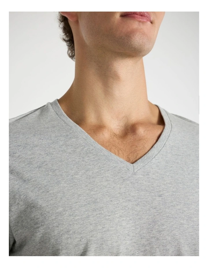 Marle Arnie V Neck Tee in Grey Marle image 4