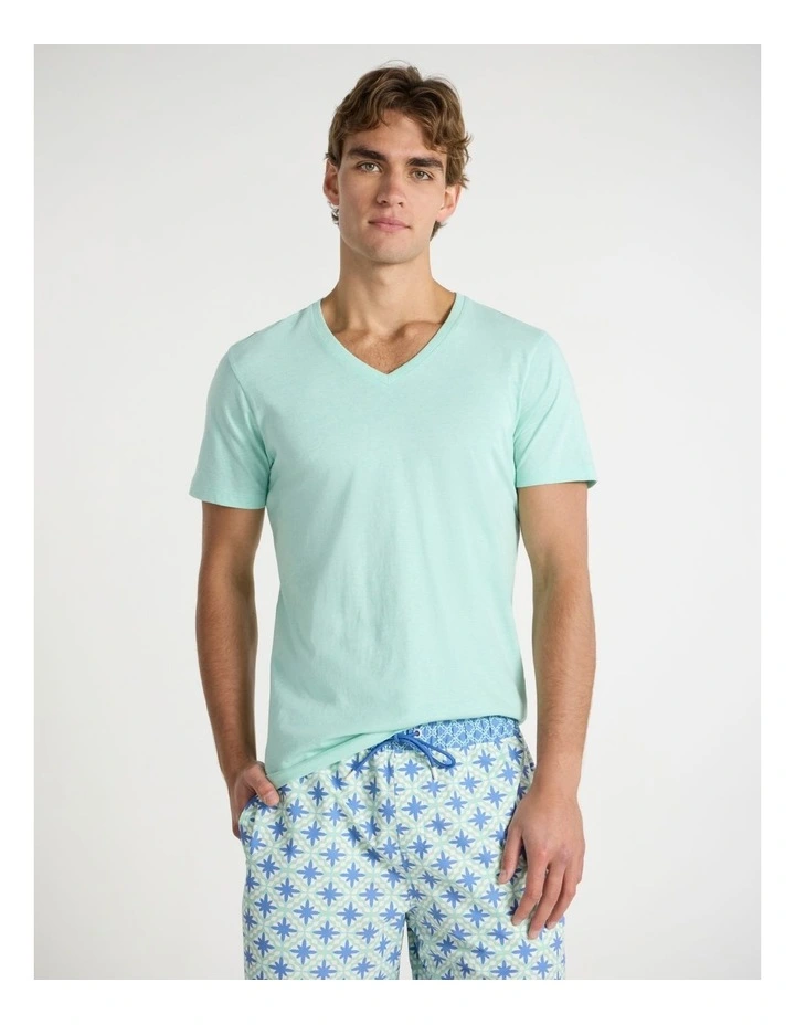 Marle Arnie V Neck Tee in Ice Green image 1