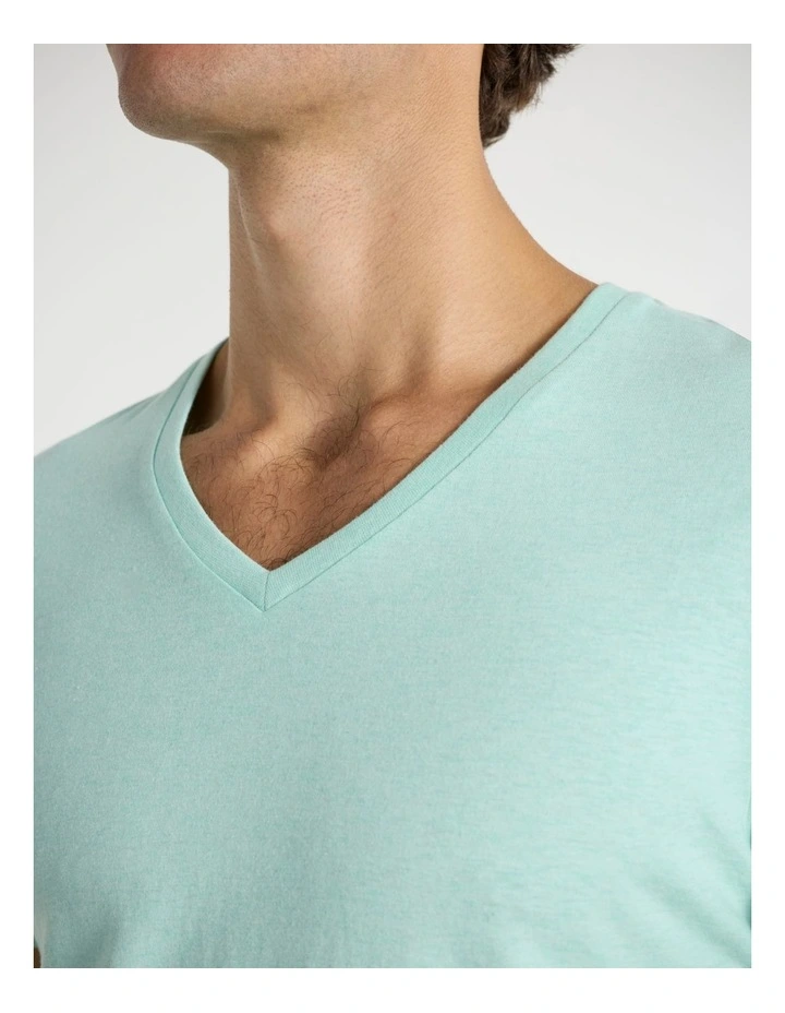 Marle Arnie V Neck Tee in Ice Green image 4