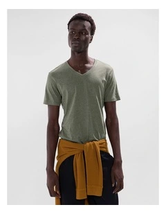 Marle Arnie V Neck in Forest Marle