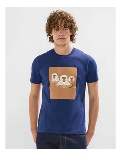 Hot Spring Time Machine Tee in Navy