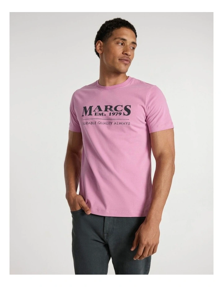 Marcs Tee in Rich Pink image 2
