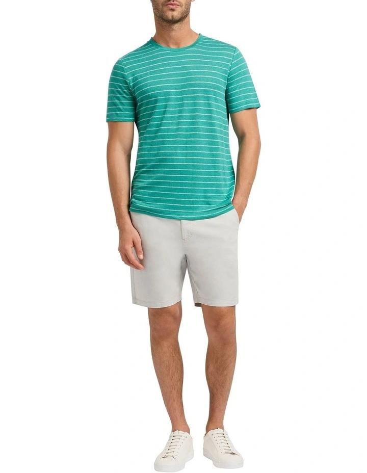 Brian Stripe Linen Tee in Galapagos Stripe image 2