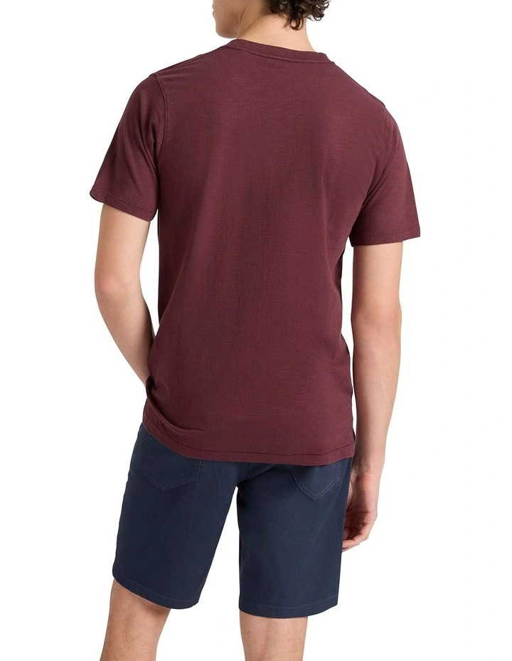 Jace Slub Henley Tee in Fig image 2