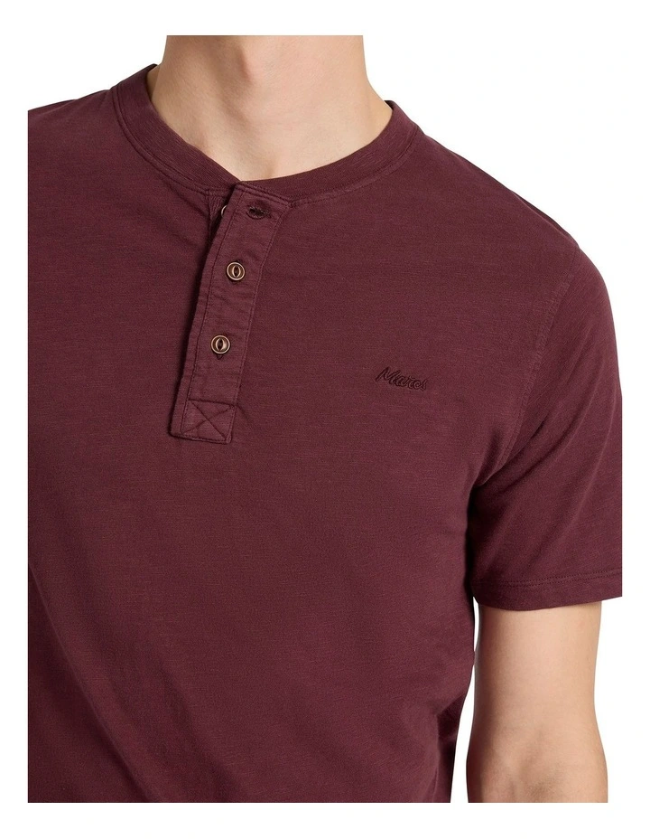 Jace Slub Henley Tee in Fig image 3