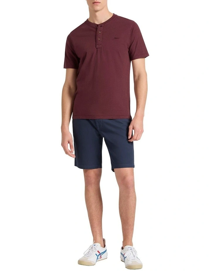 Jace Slub Henley Tee in Fig image 4