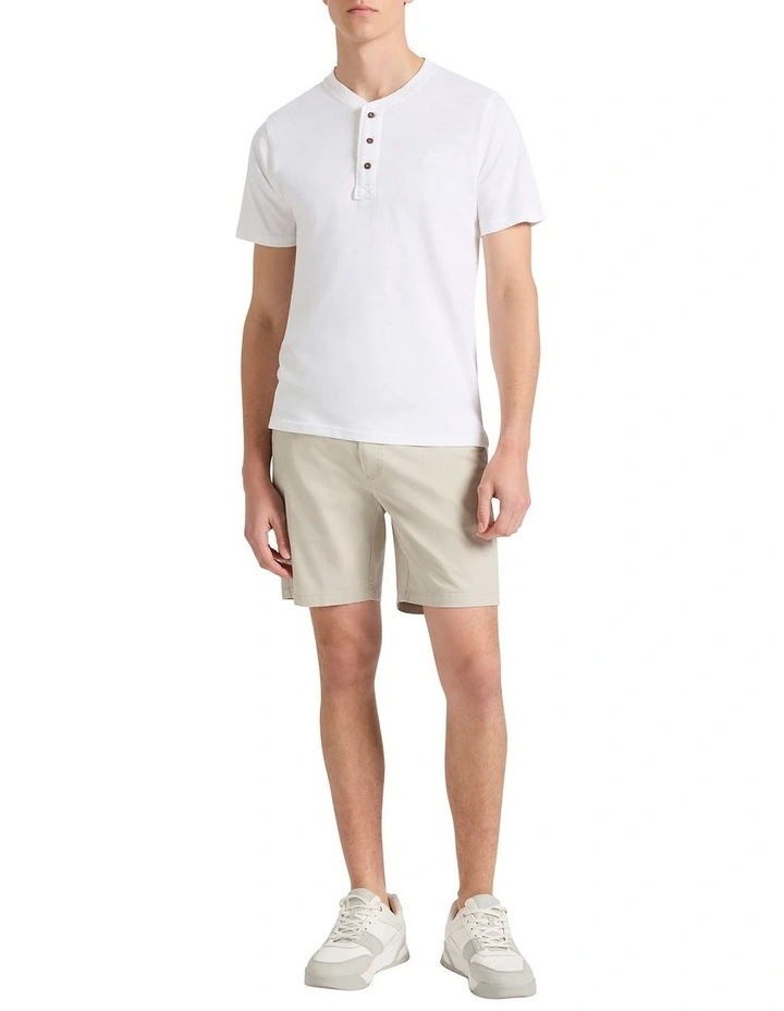 Jace Slub Henley Tee in White image 3