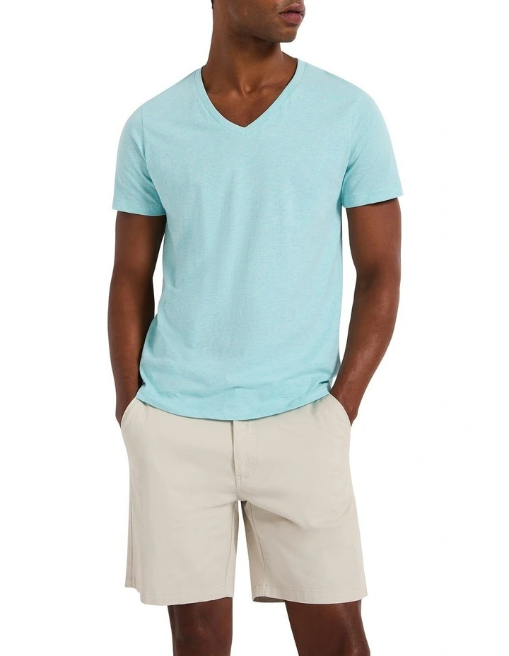 Marle Arnie V Neck in Glacier Marle image 1